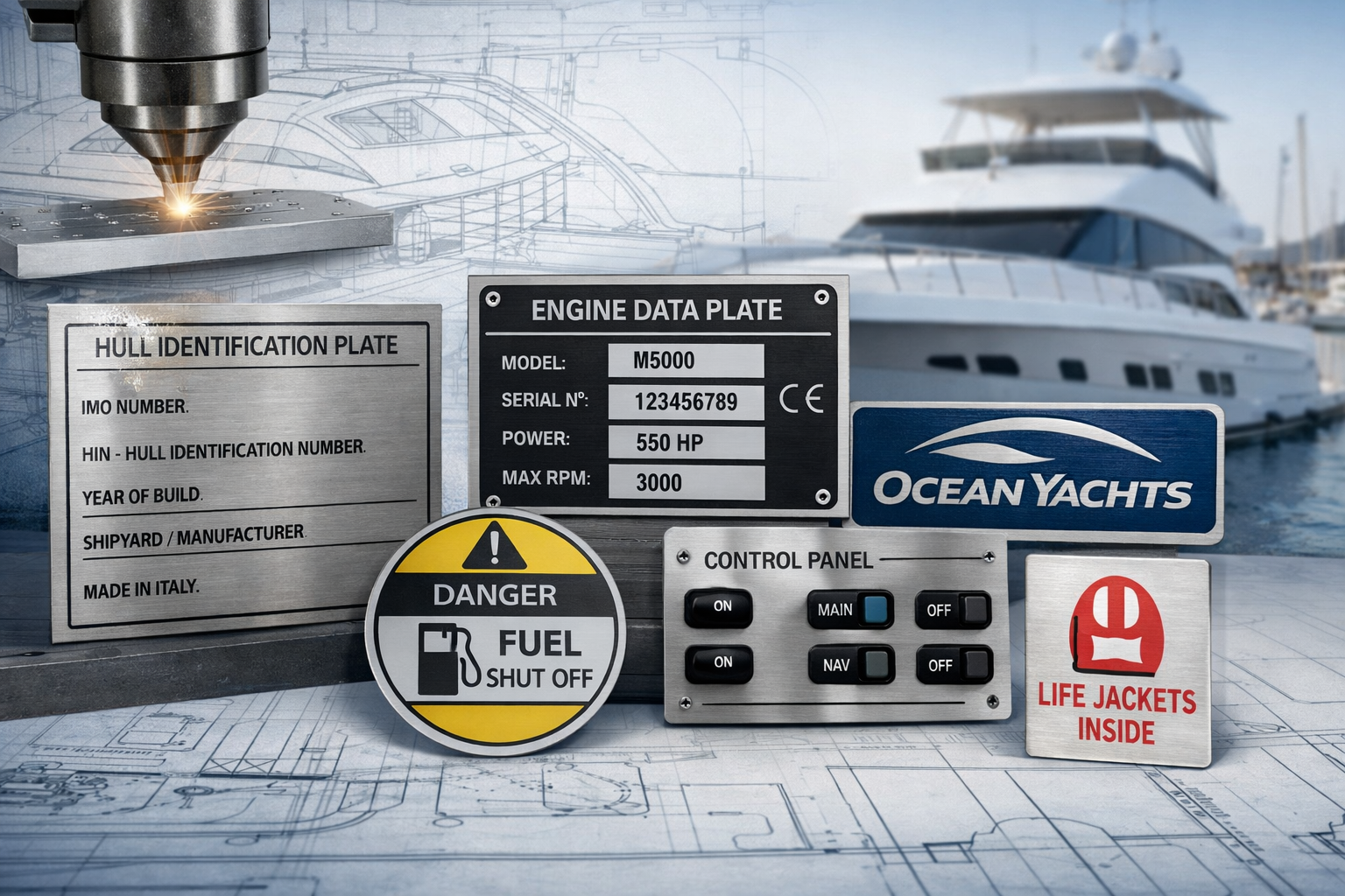 Targhe personalizzate per il settore nautico: una componente tecnica per i produttori
